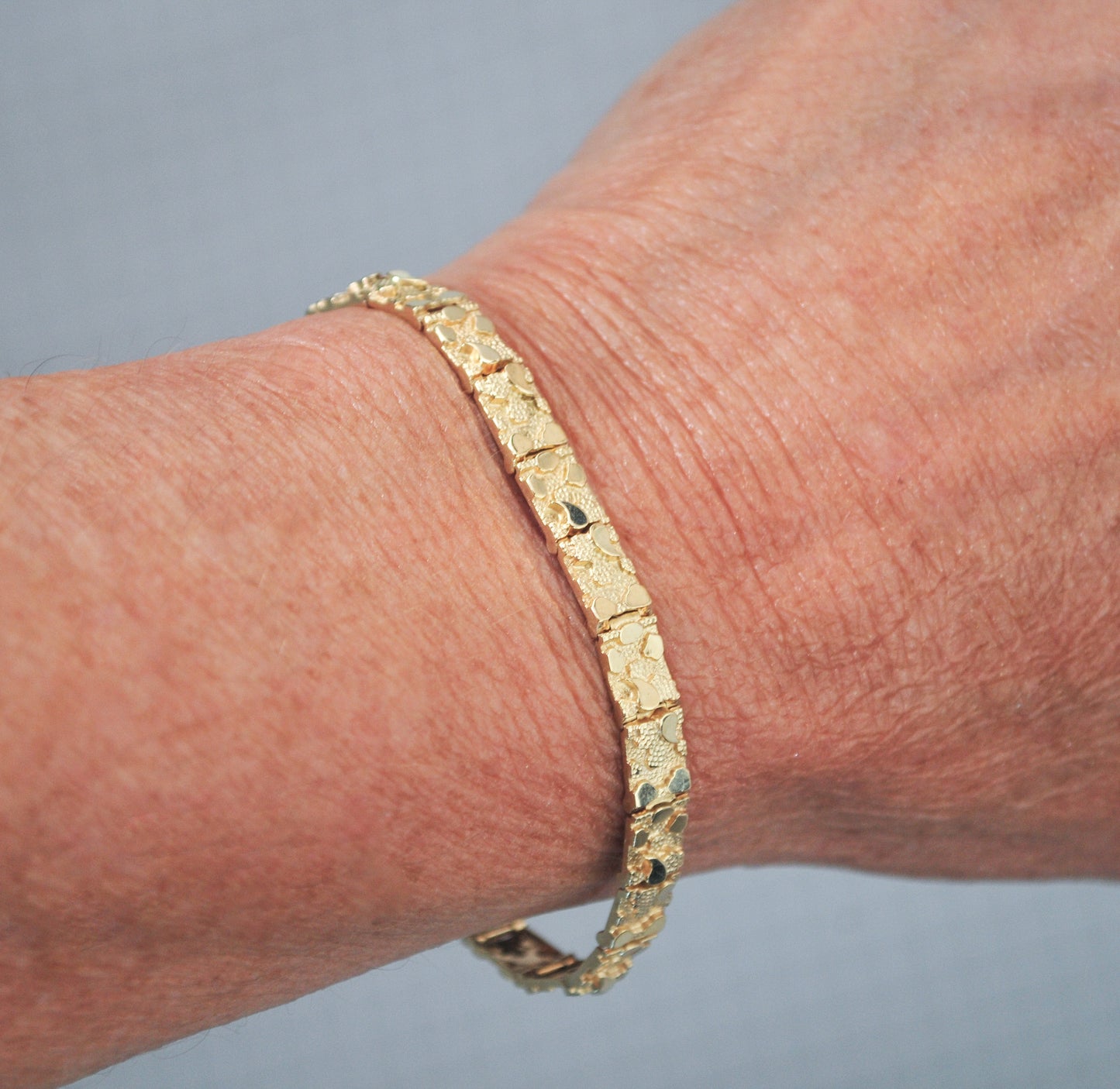 14K Gold Nugget Bracelet