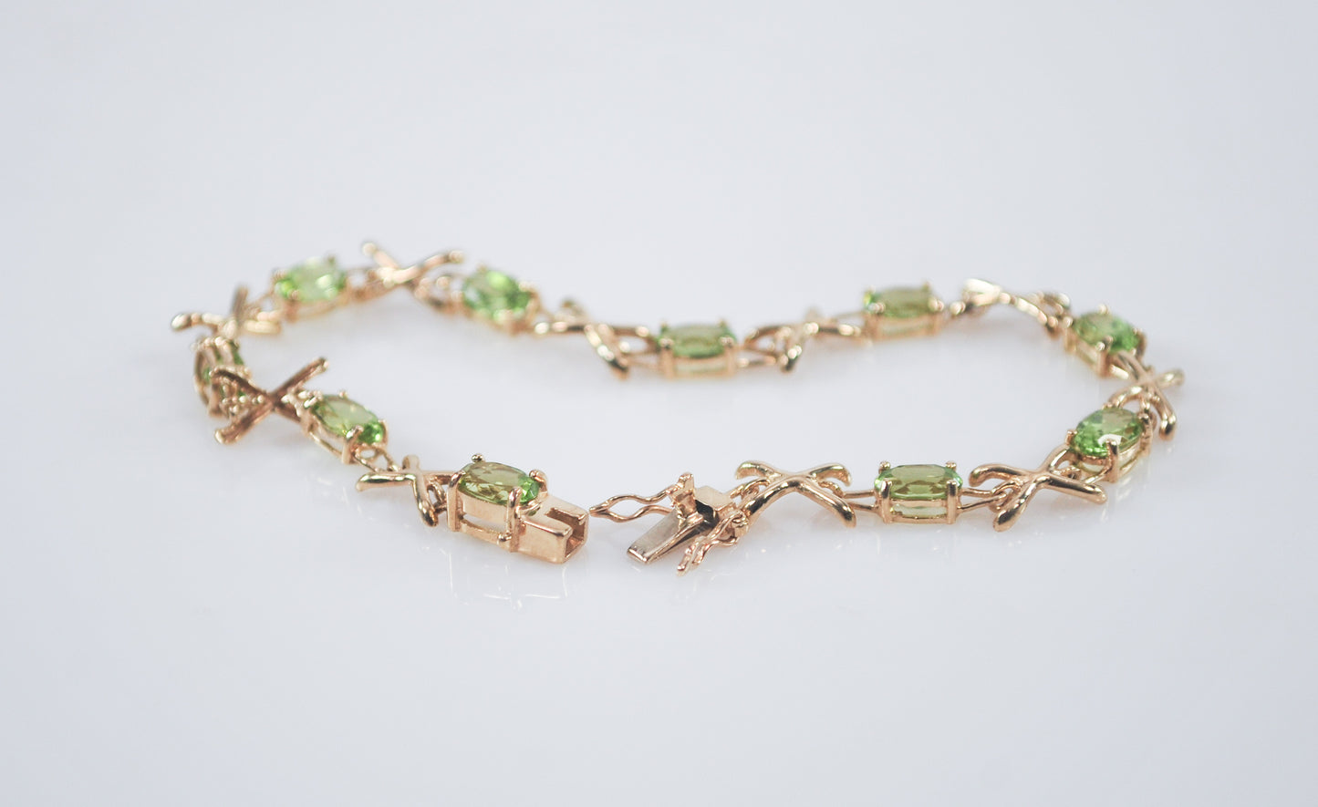 14K Gold Peridot Tennis Bracelet