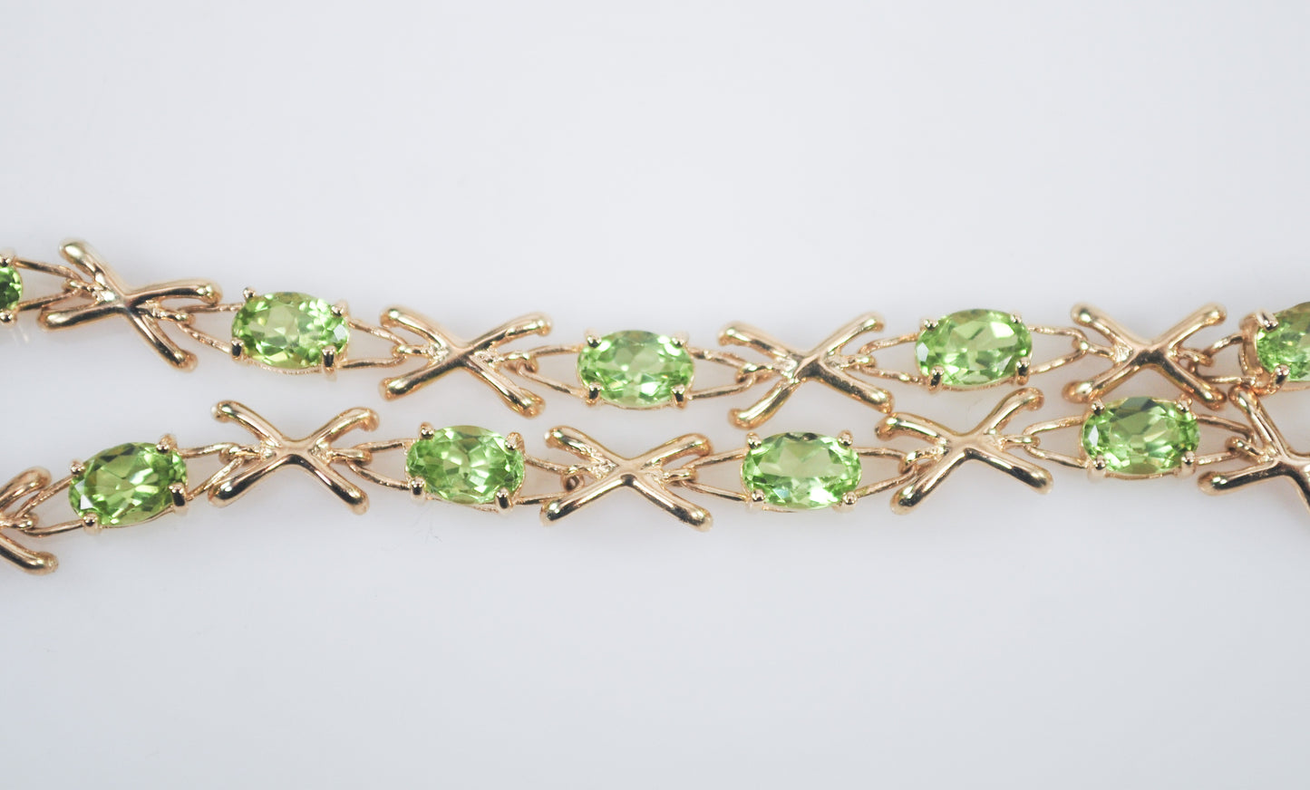 14K Gold Peridot Tennis Bracelet