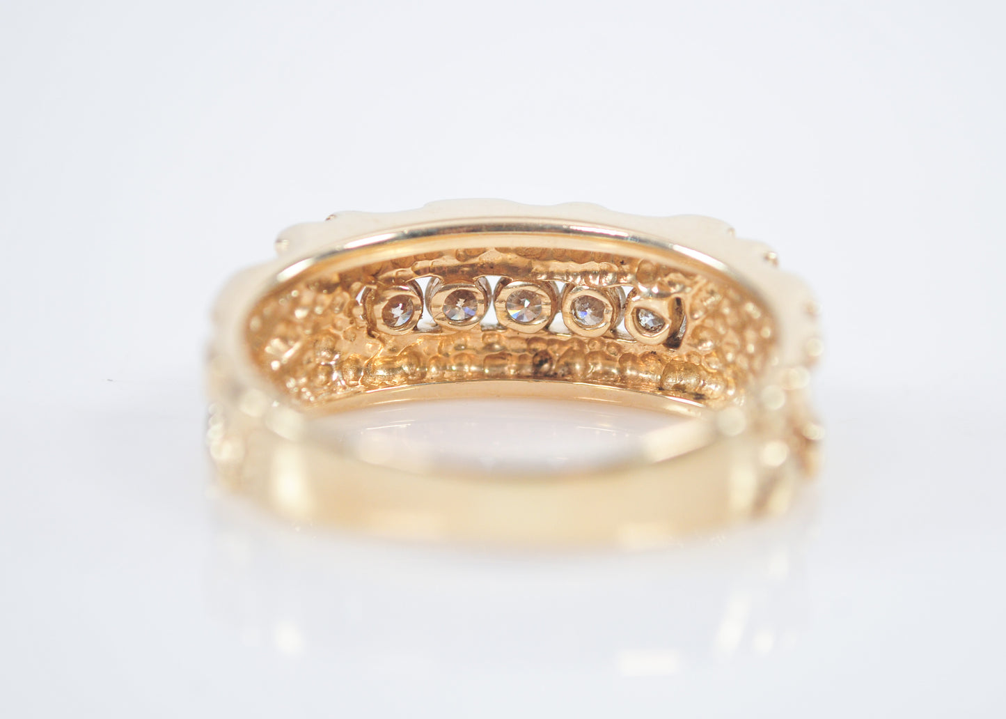 14K Gold Diamond Nugget Ring