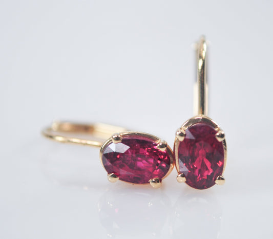 Vintage 14K Gold Ruby Earrings