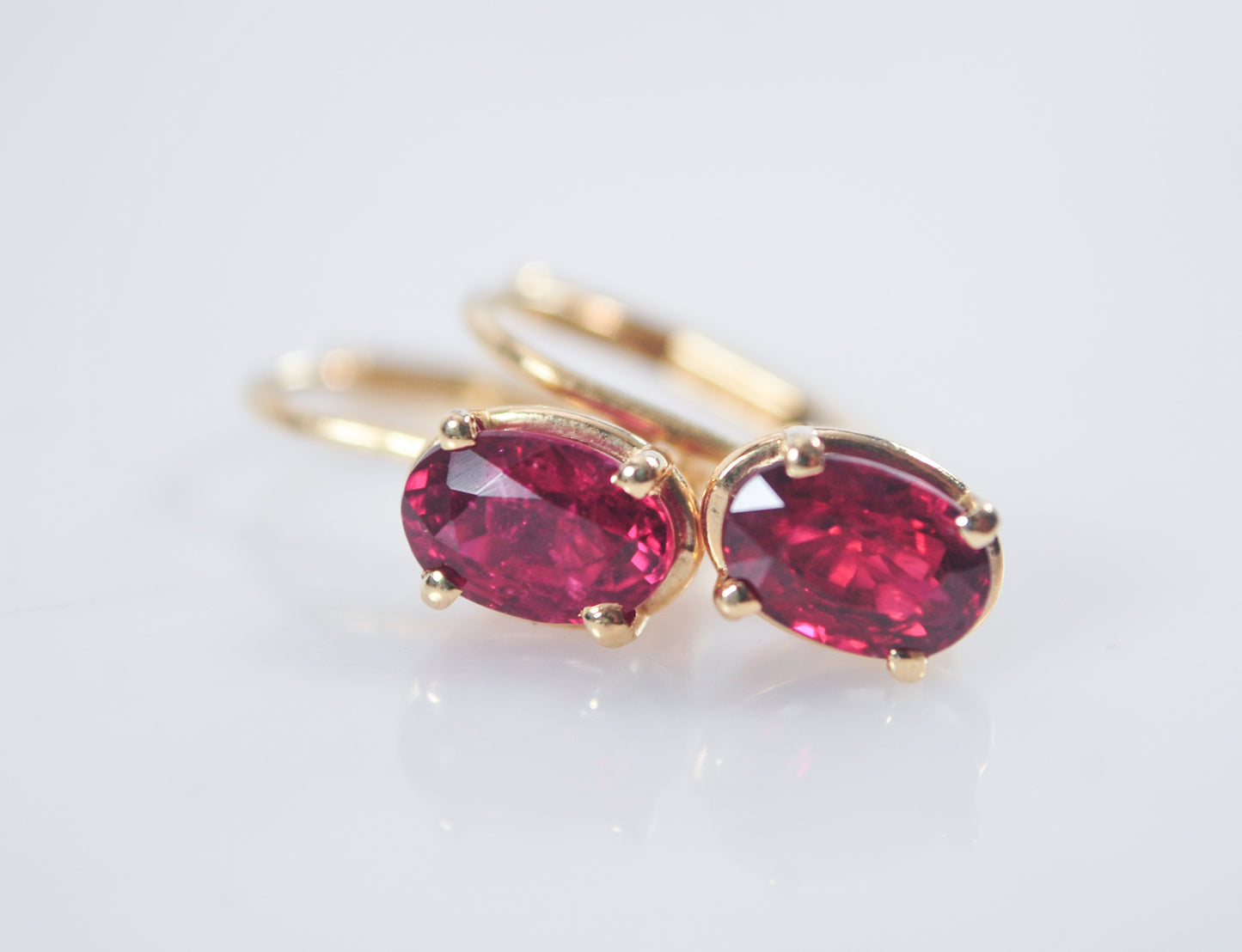 Vintage 14K Gold Ruby Earrings