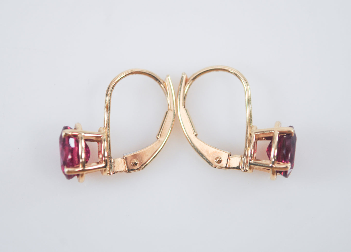 Vintage 14K Gold Ruby Earrings