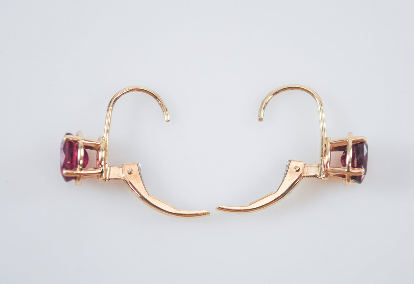 Vintage 14K Gold Ruby Earrings