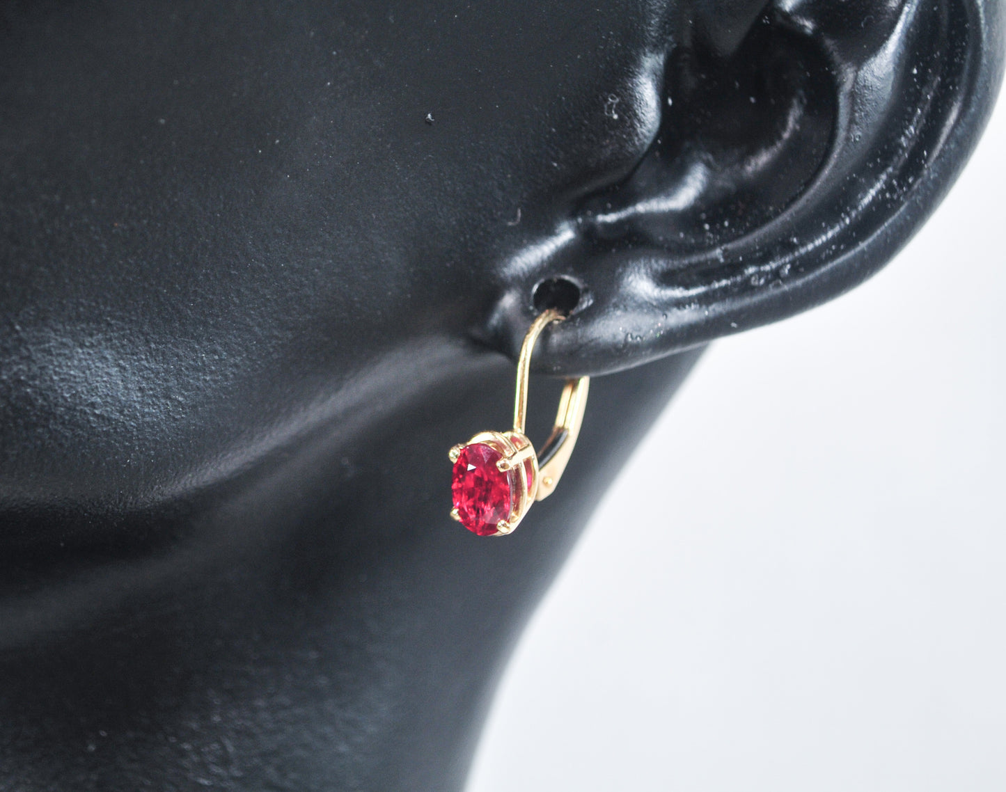 Vintage 14K Gold Ruby Earrings