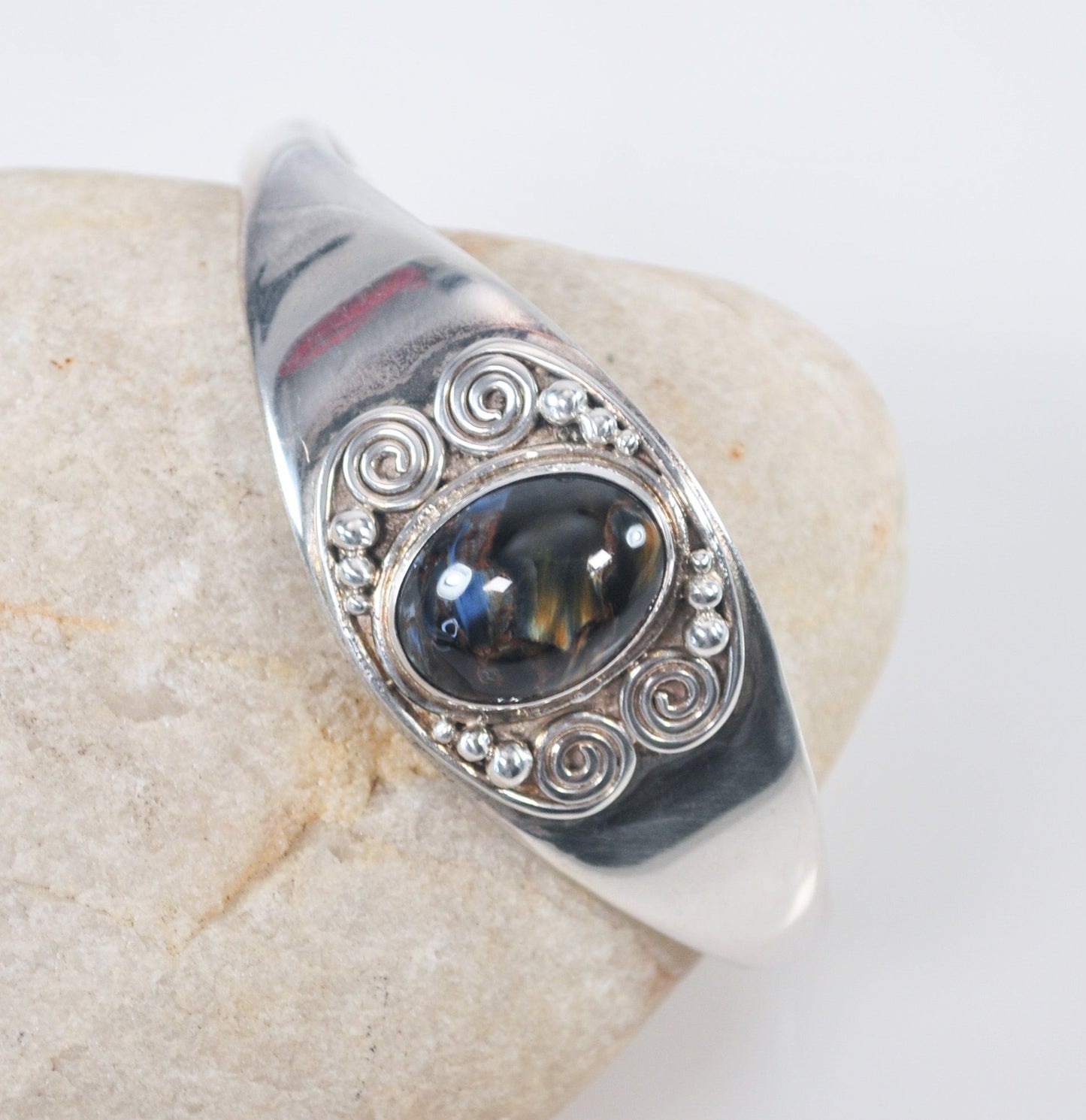 Sajen Sterling Silver Pietersite Cuff Bracelet