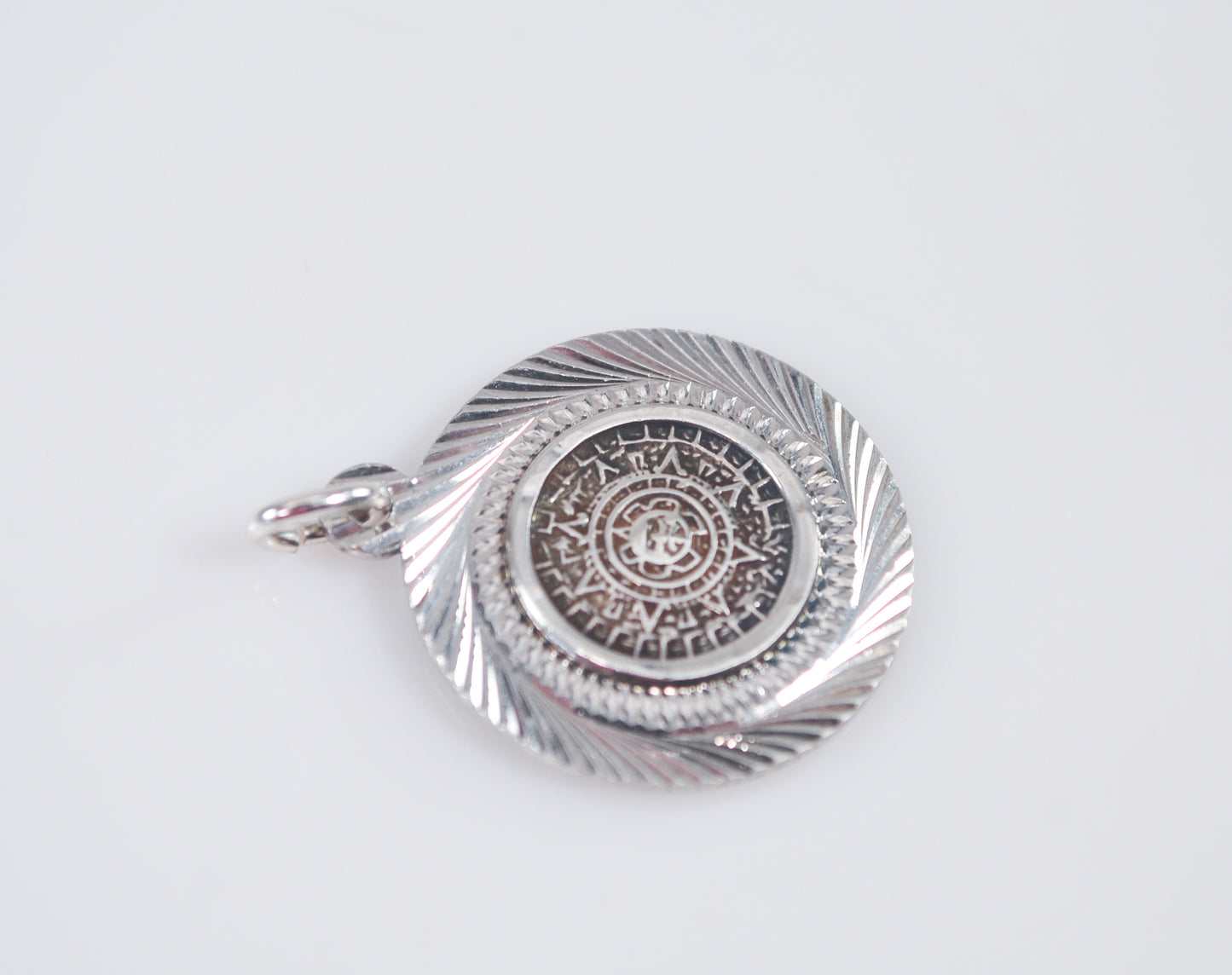 Small Taxco Sterling Silver Mayan Calendar Pendant