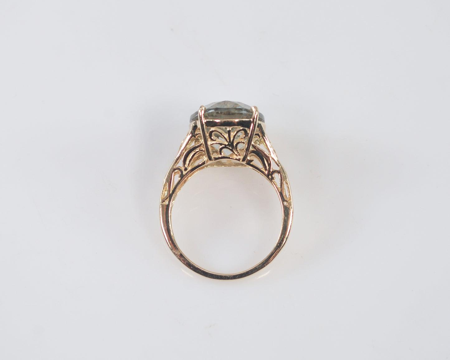 10K Gold Green Amethyst Ring