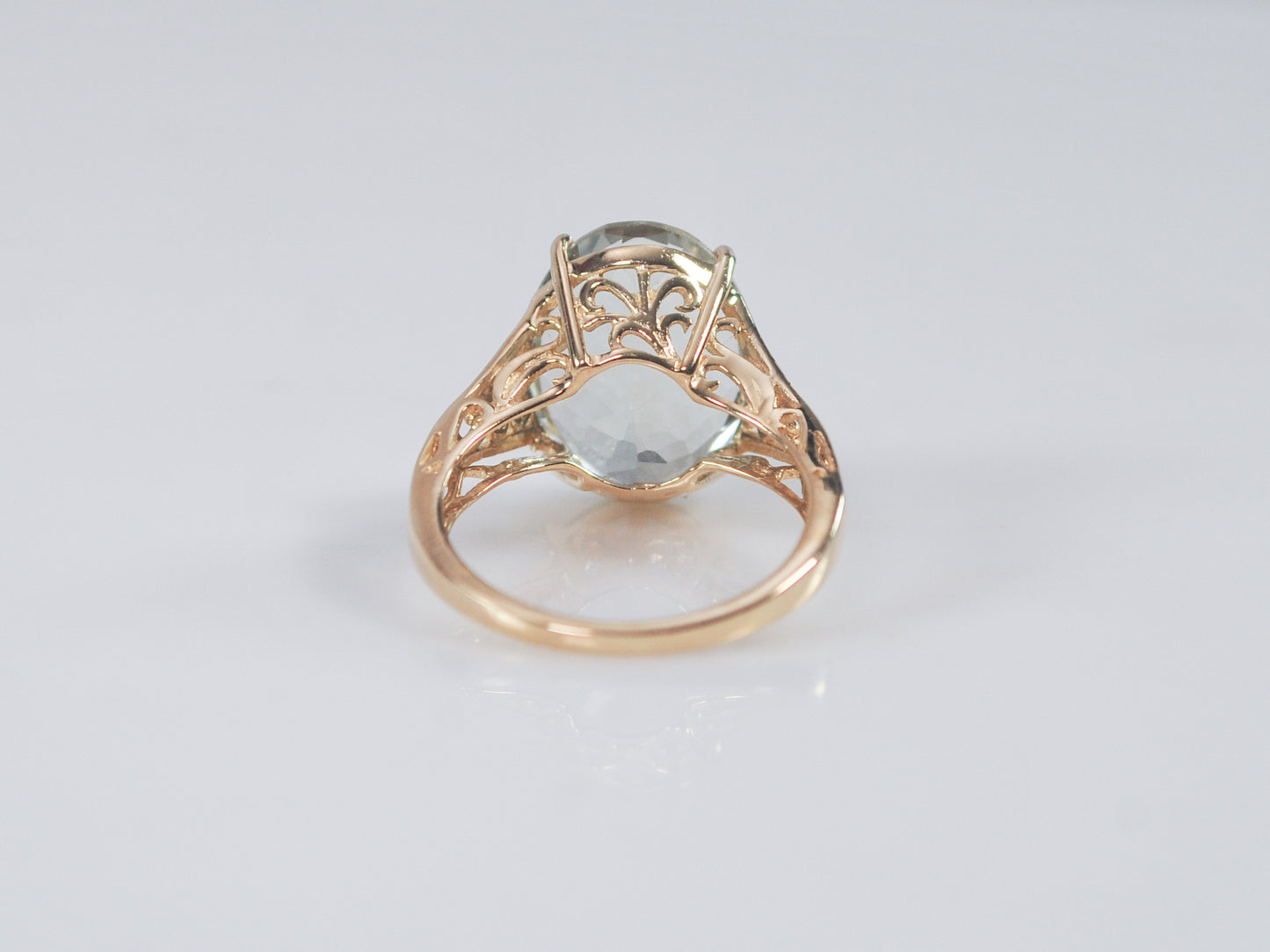 10K Gold Green Amethyst Ring