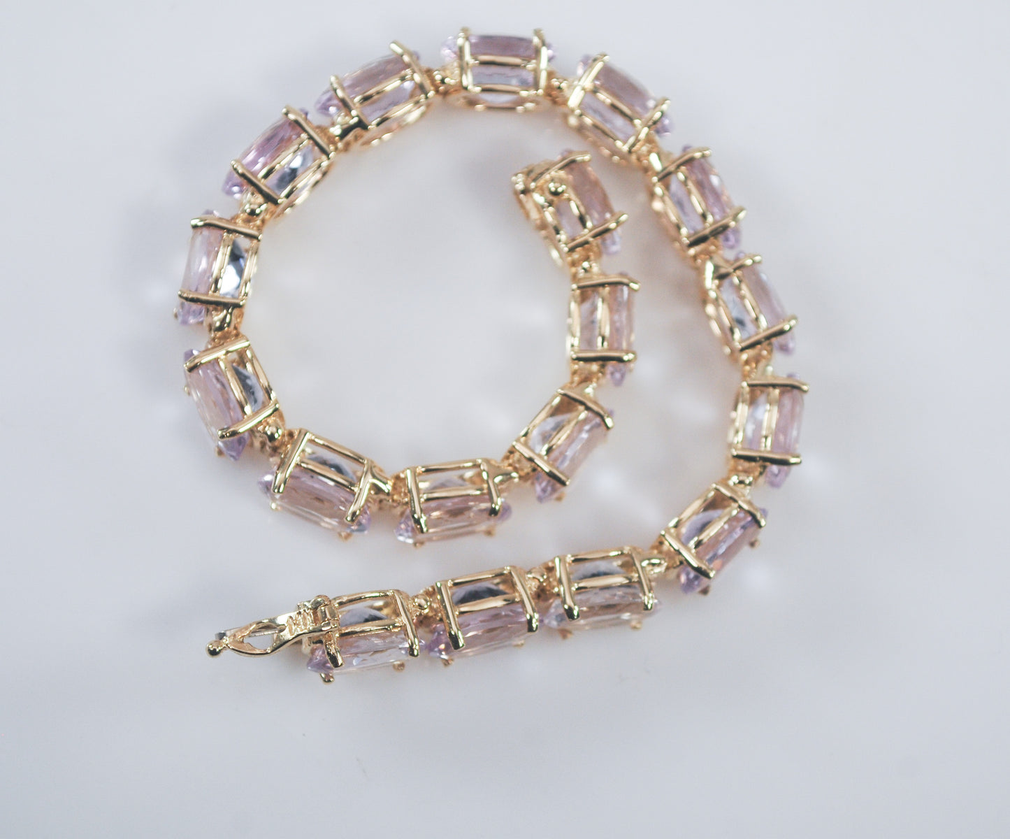 Heavy 14K Gold Kunzite Bracelet