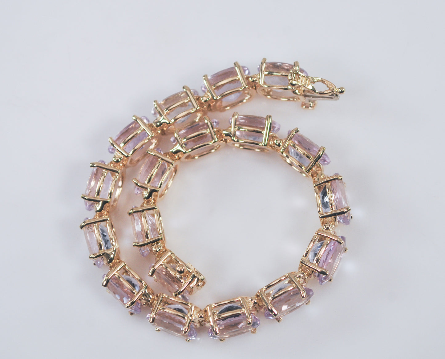 Heavy 14K Gold Kunzite Bracelet