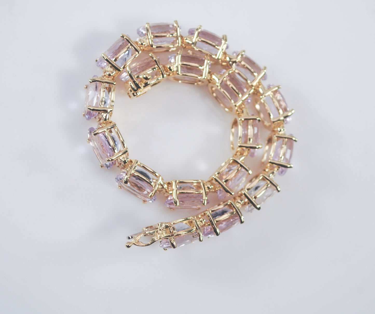 Heavy 14K Gold Kunzite Bracelet