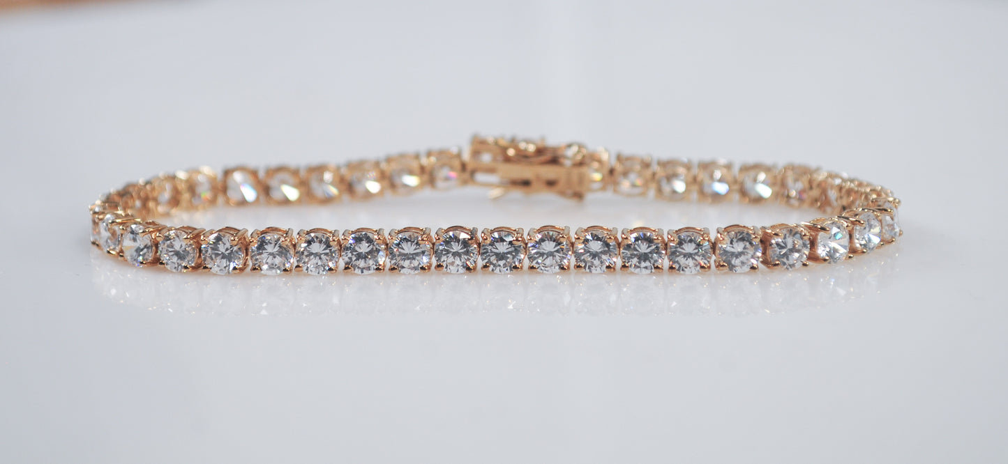 10K Gold CZ Tennis Bracelet