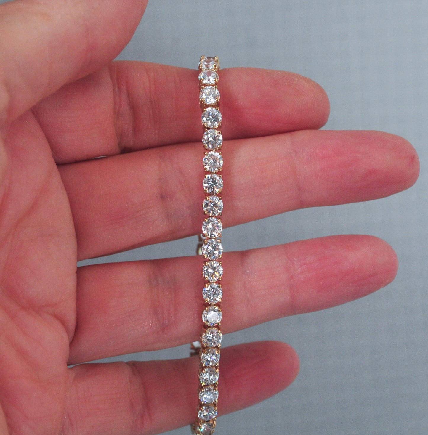 10K Gold CZ Tennis Bracelet