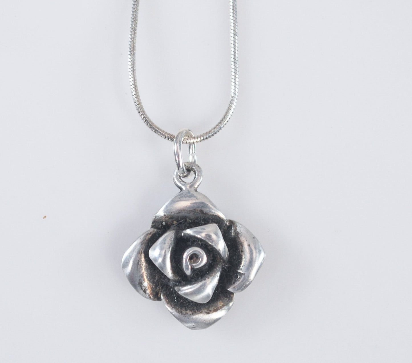 Sterling Silver Rose Choker Necklace