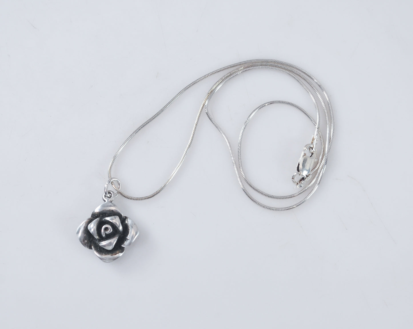 Sterling Silver Rose Choker Necklace