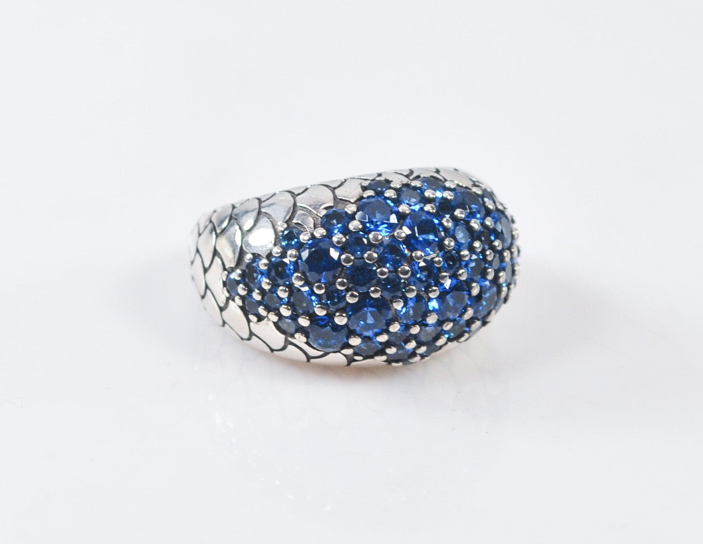 Heavy Sterling Silver Snake Skin Statement Ring