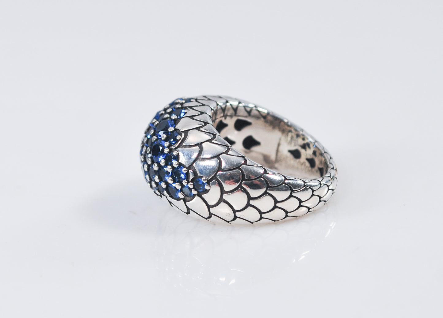 Heavy Sterling Silver Snake Skin Statement Ring