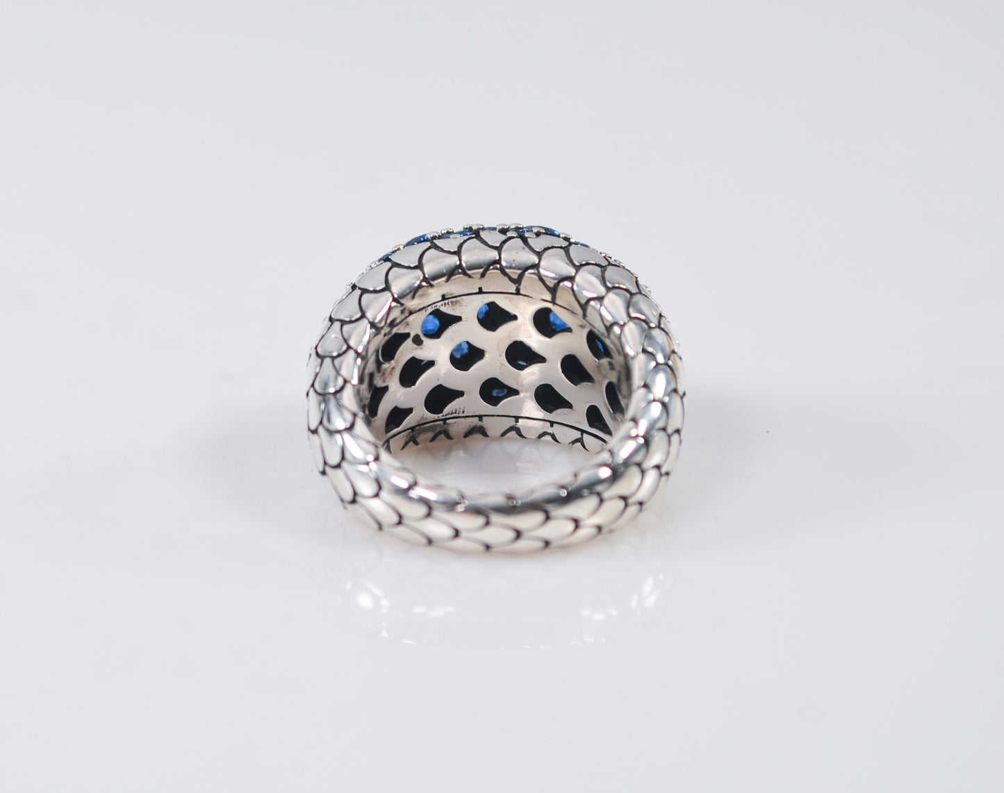 Heavy Sterling Silver Snake Skin Statement Ring