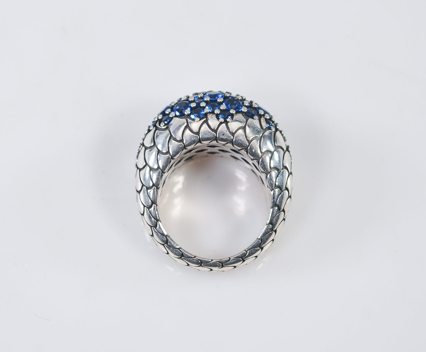 Heavy Sterling Silver Snake Skin Statement Ring