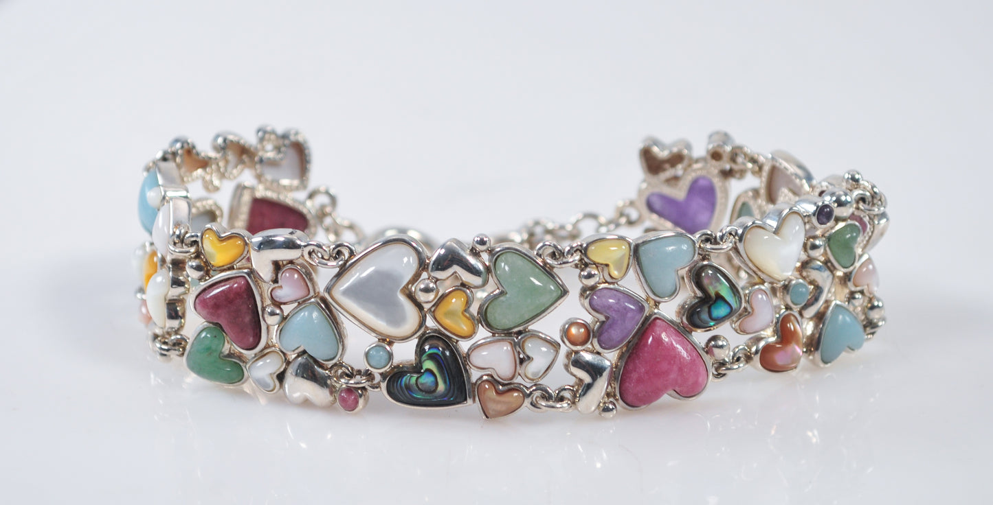 Whitney Kelly Sterling Silver Gemstone Heart Bracelet