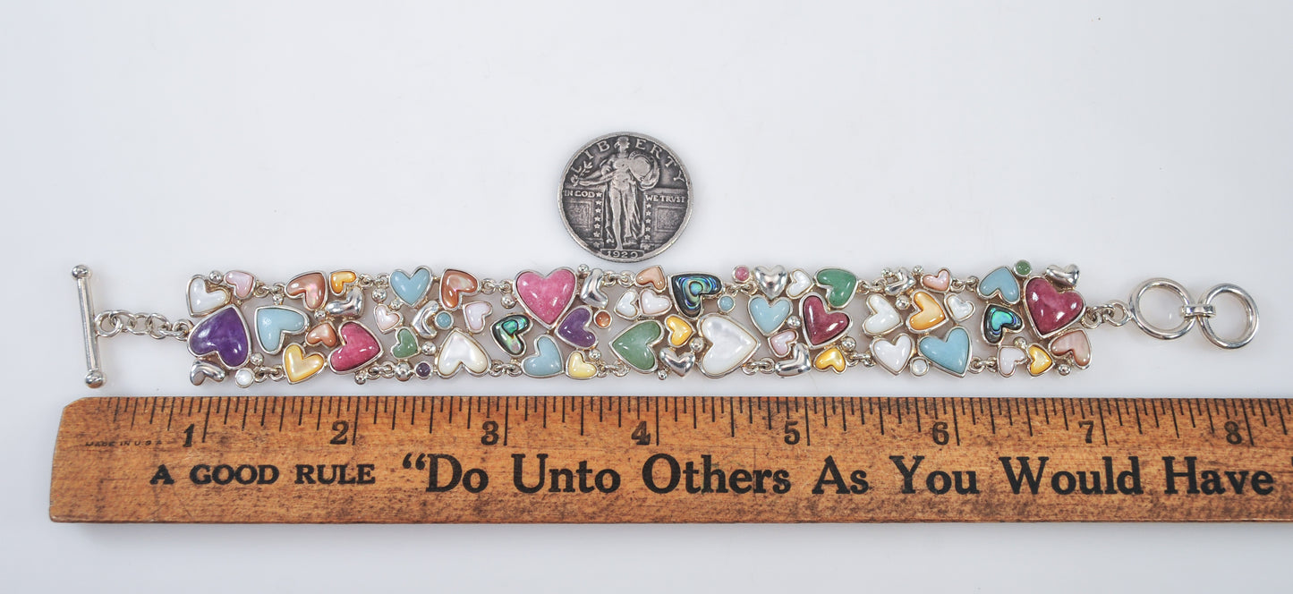 Whitney Kelly Sterling Silver Gemstone Heart Bracelet