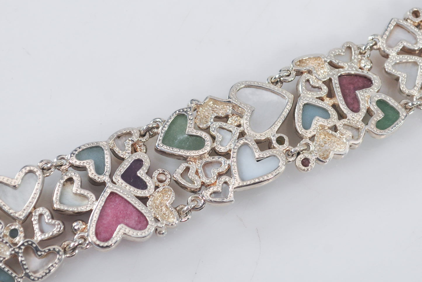 Whitney Kelly Sterling Silver Gemstone Heart Bracelet