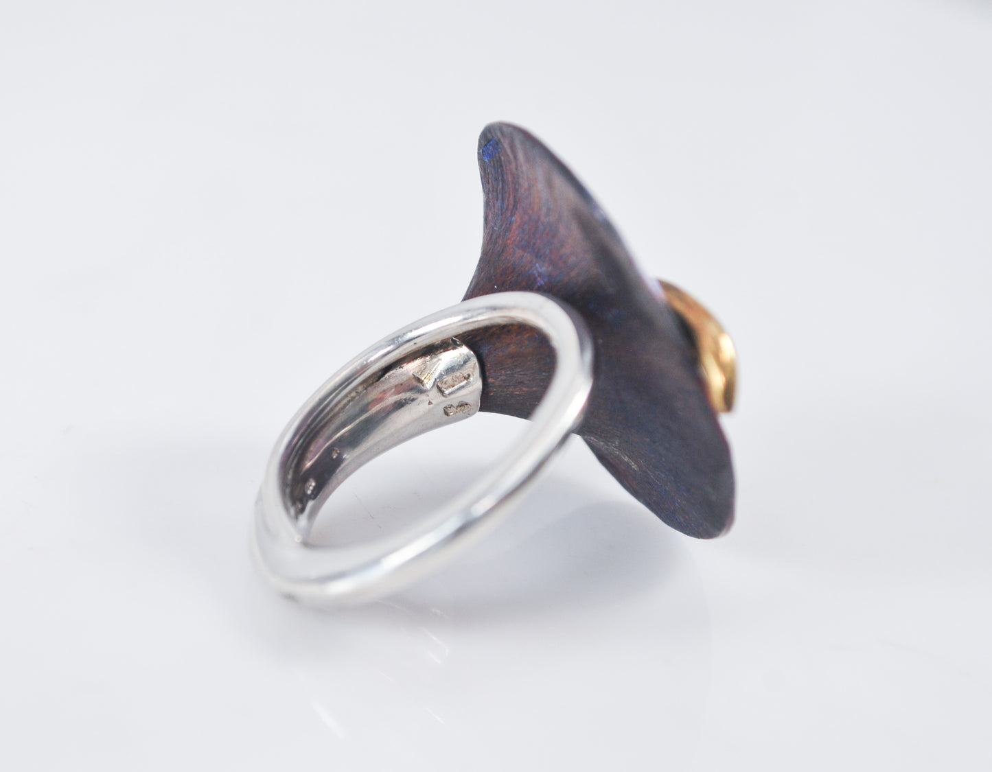 Poland 925 Sterling Silver Titanium Calla Lily Flower Ring