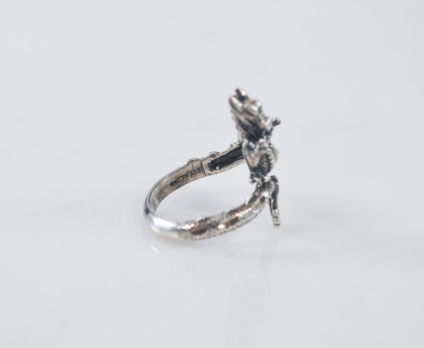 Shube Sterling Silver 3D Dragon Ring