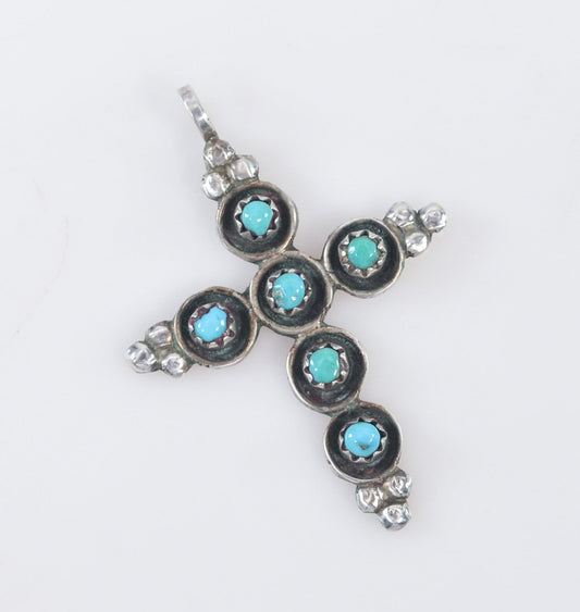 Zuni Turquoise Cross Pendant