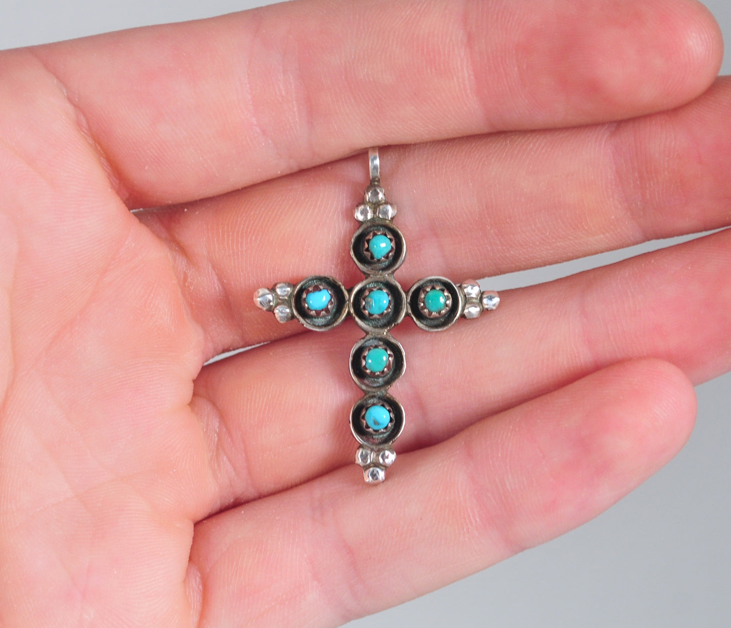 Zuni Turquoise Cross Pendant