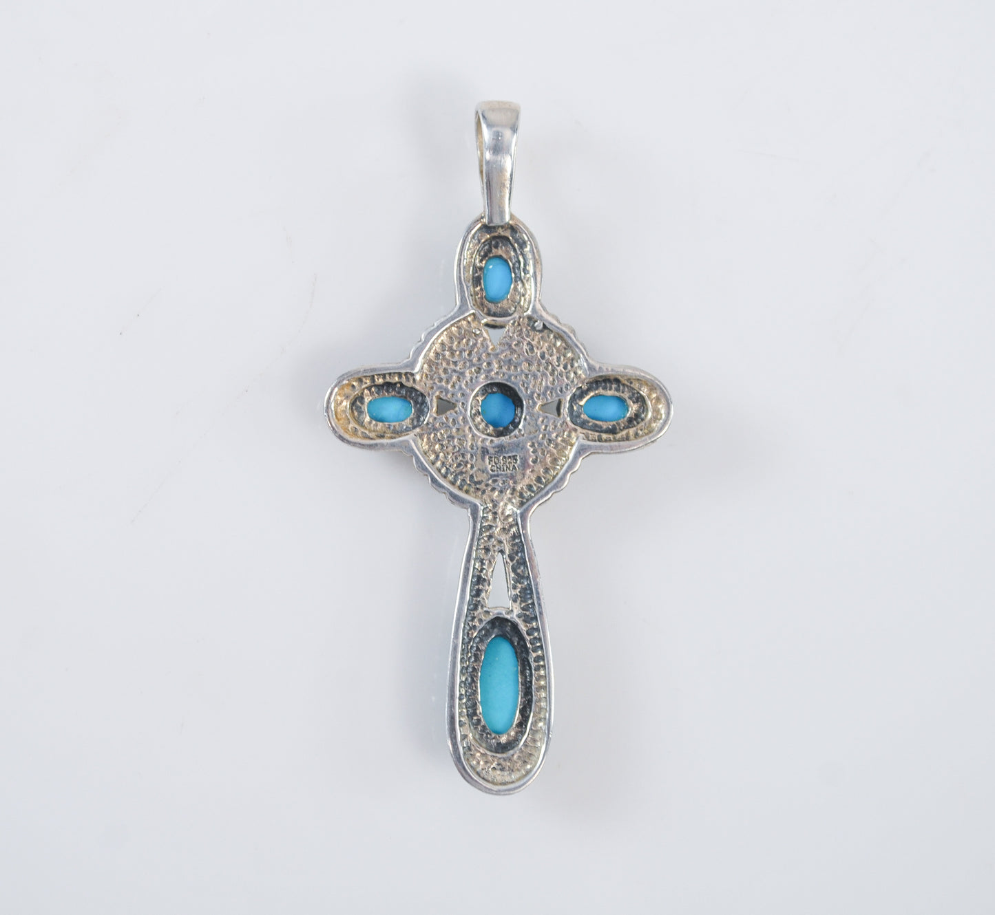 FD 925 Southwestern Style Turquoise Cross Pendant