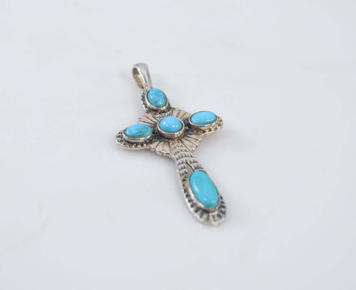 FD 925 Southwestern Style Turquoise Cross Pendant