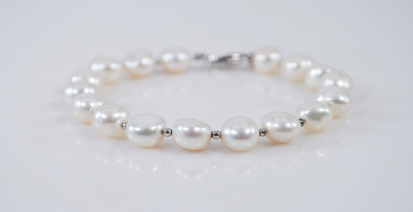 Sterling Silver Pearl Bracelet