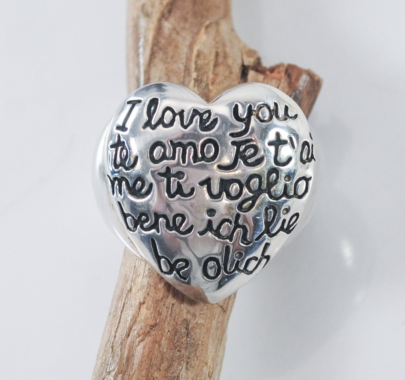 Barse 925 Sterling Silver "I Love You" Ring