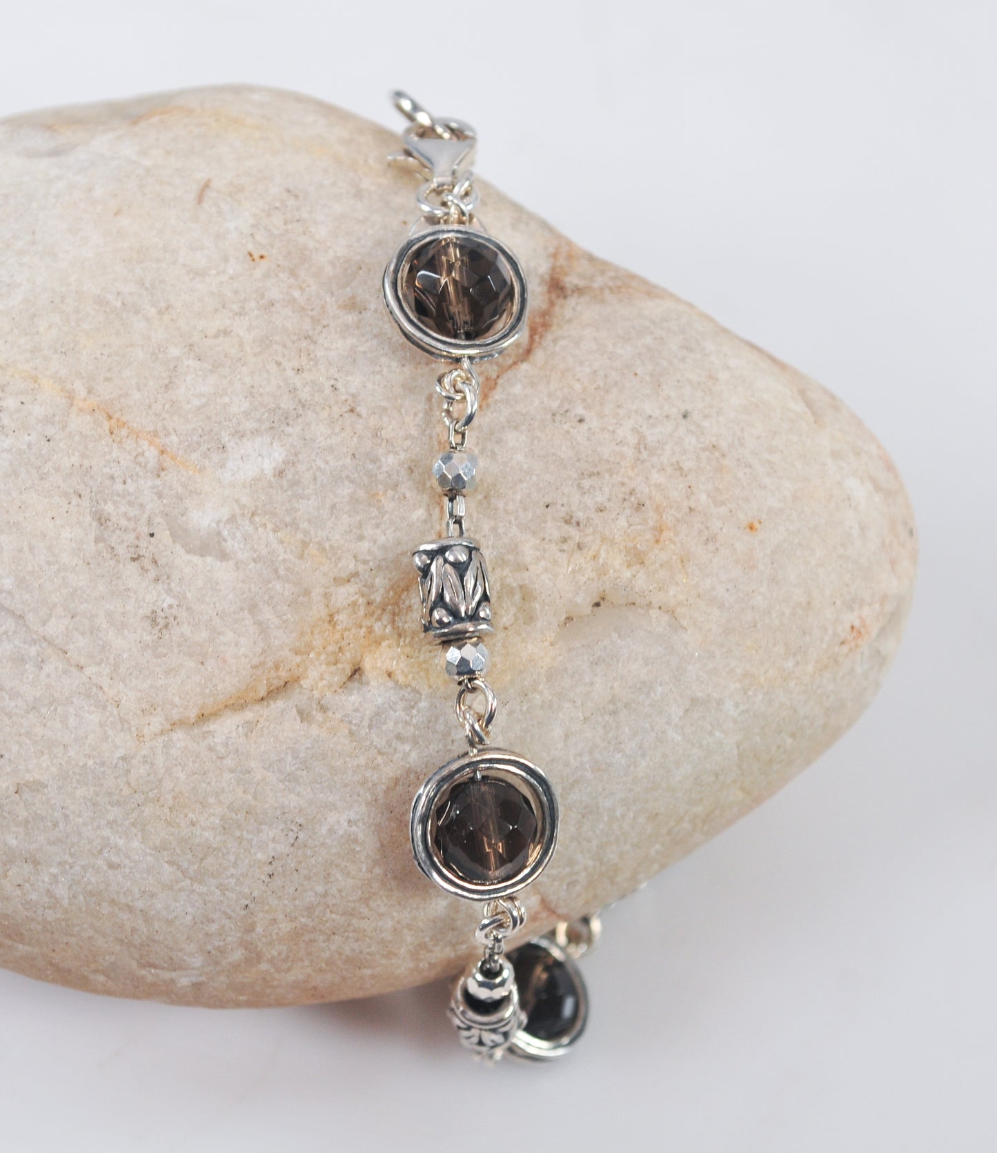 Or PAZ Creations Sterling Silver Smoky Quartz Bracelet