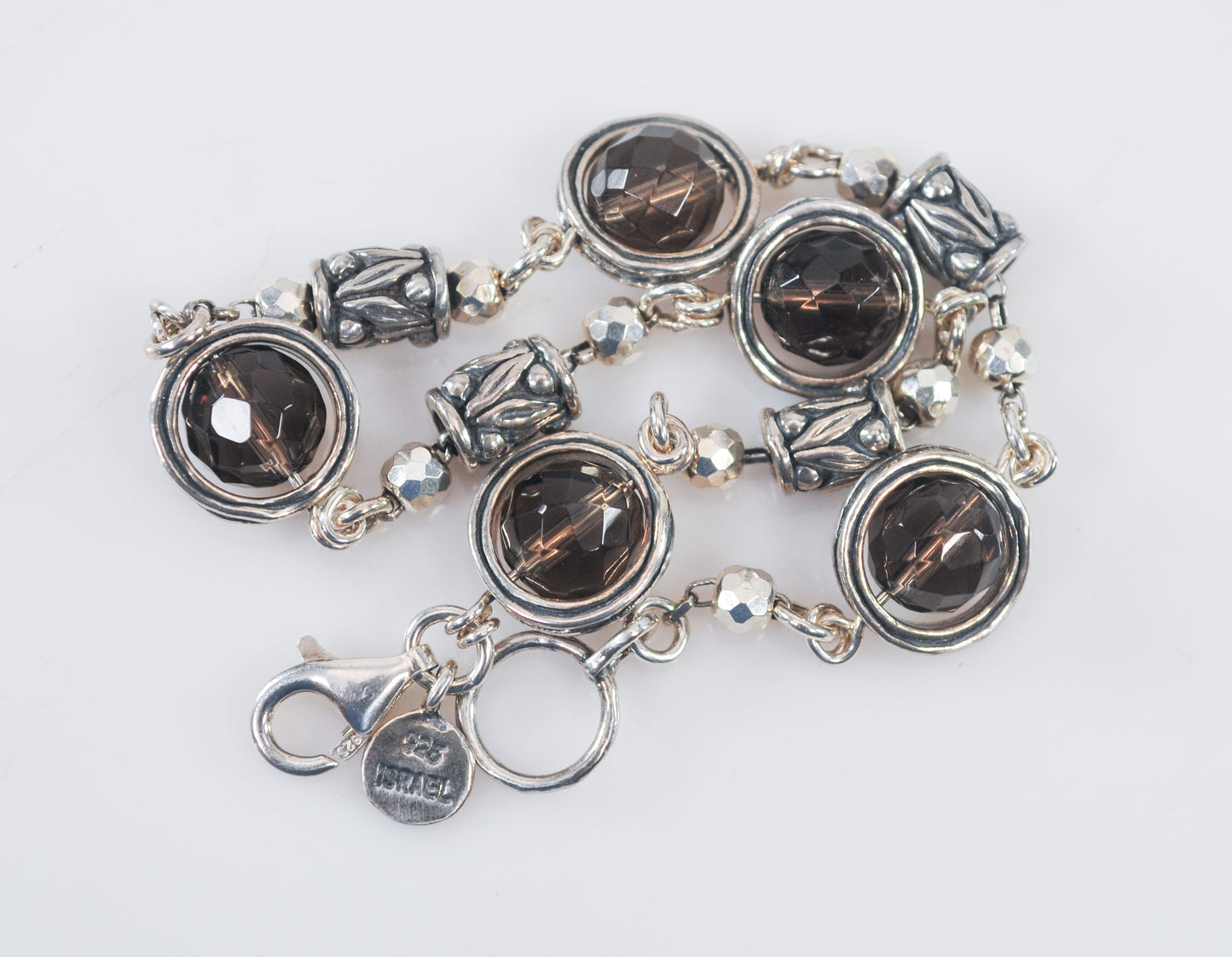 Or PAZ Creations Sterling Silver Smoky Quartz Bracelet