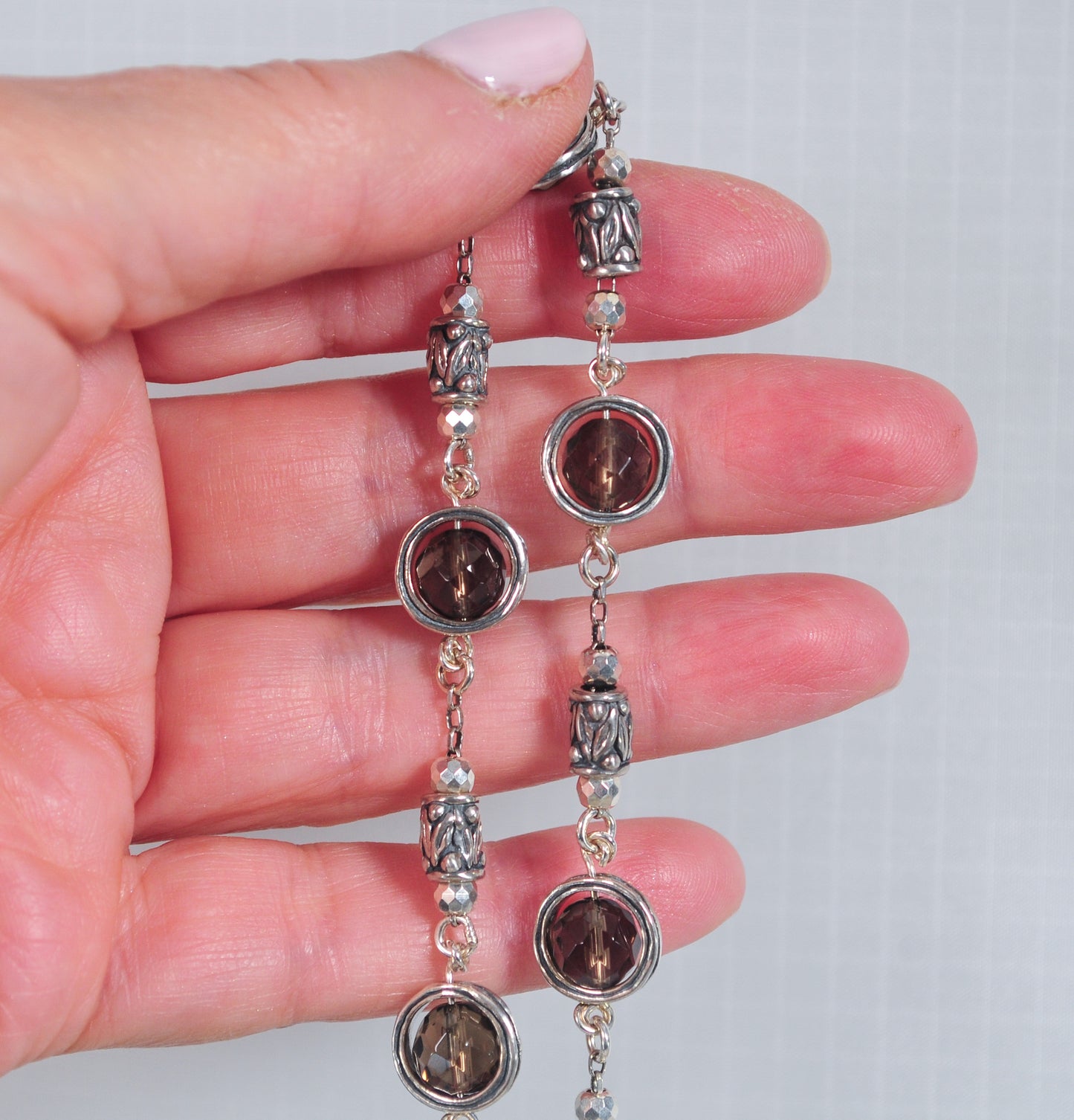 Or PAZ Creations Sterling Silver Smoky Quartz Bracelet