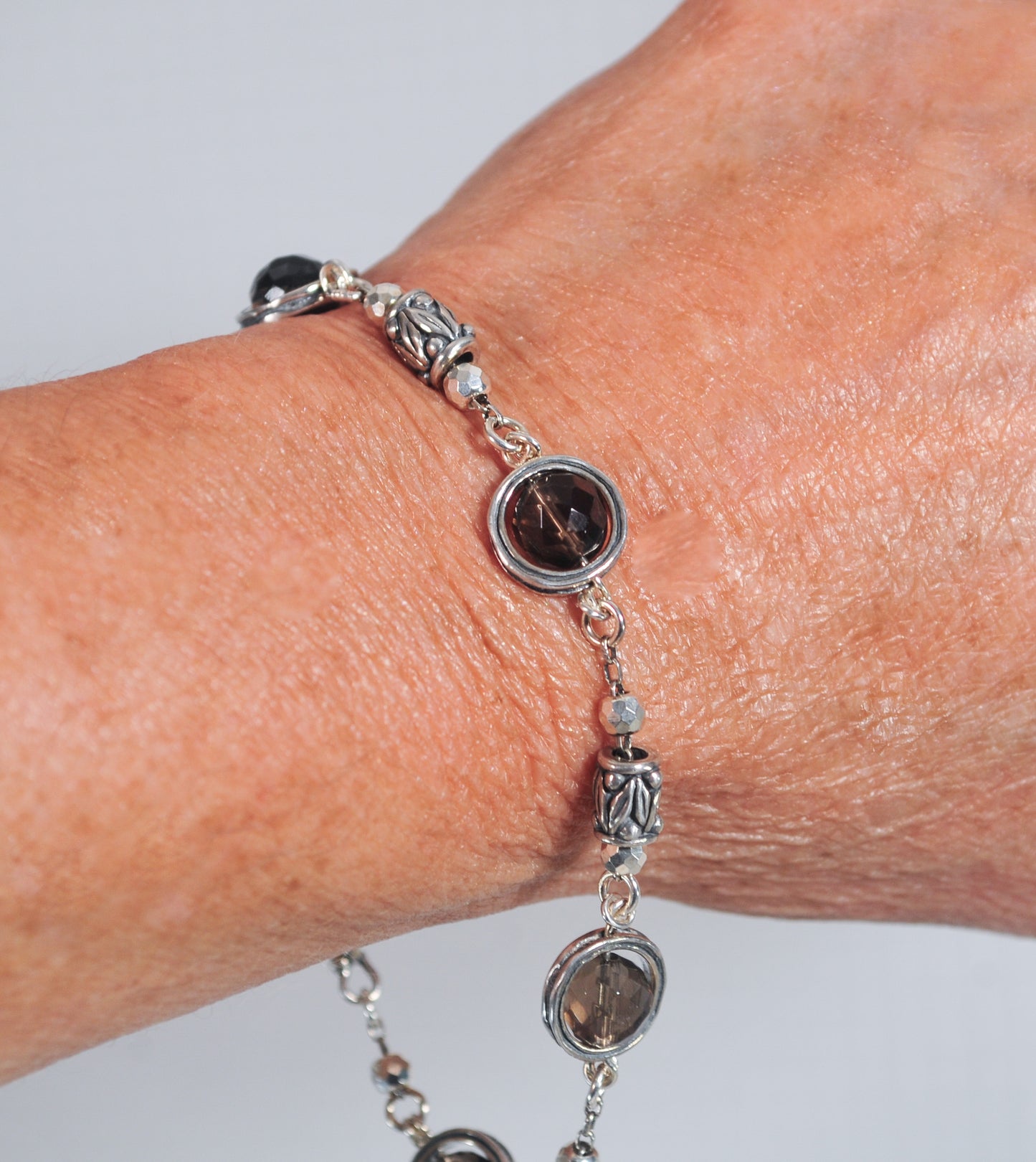 Or PAZ Creations Sterling Silver Smoky Quartz Bracelet