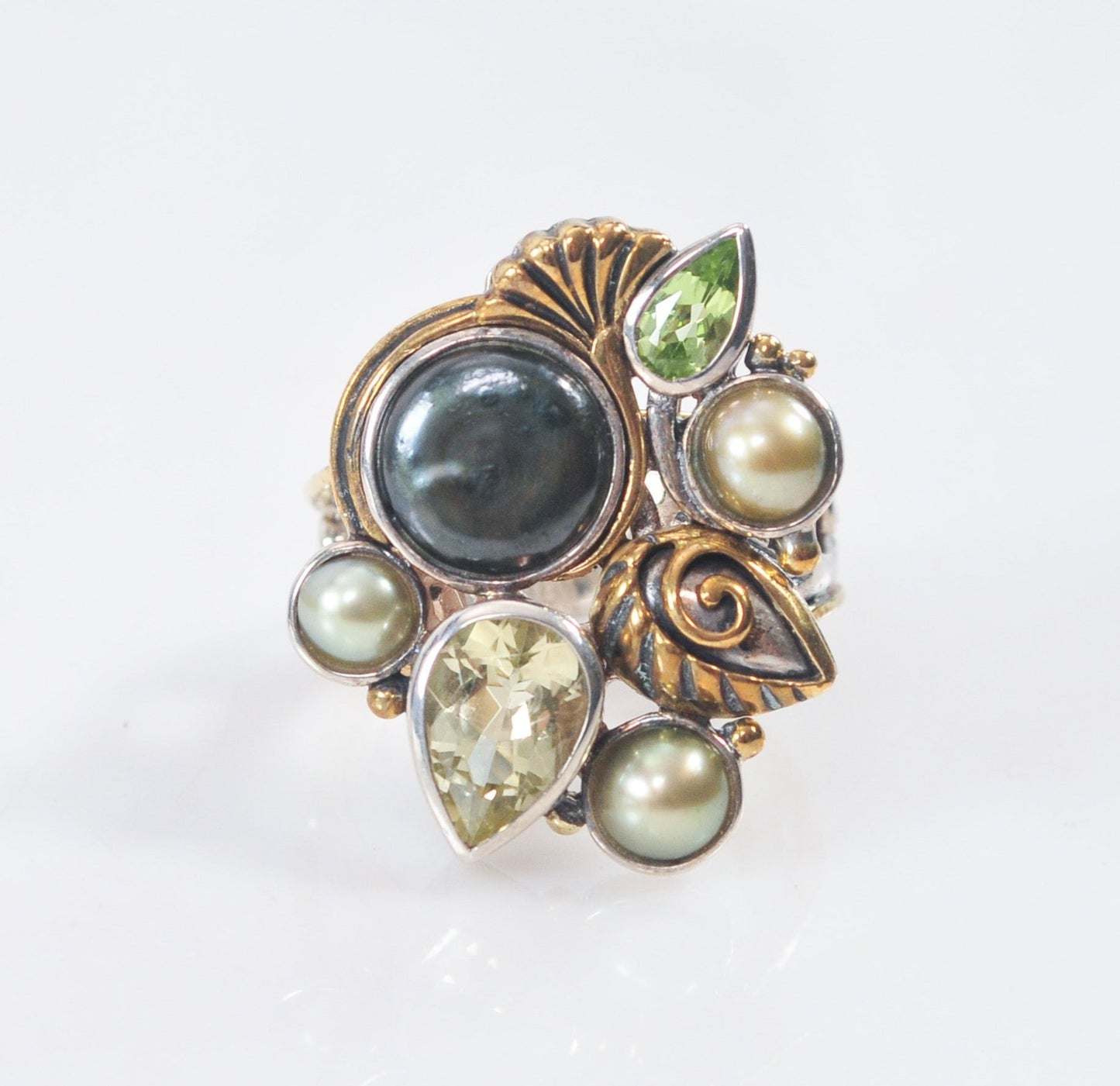 Chunky Dream 925 Bronze Multi-Stone Ring