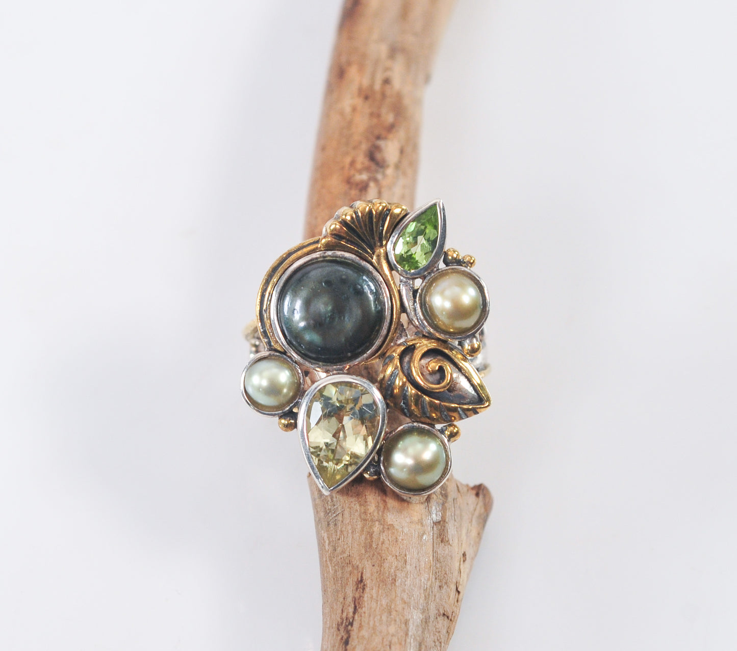 Chunky Dream 925 Bronze Multi-Stone Ring