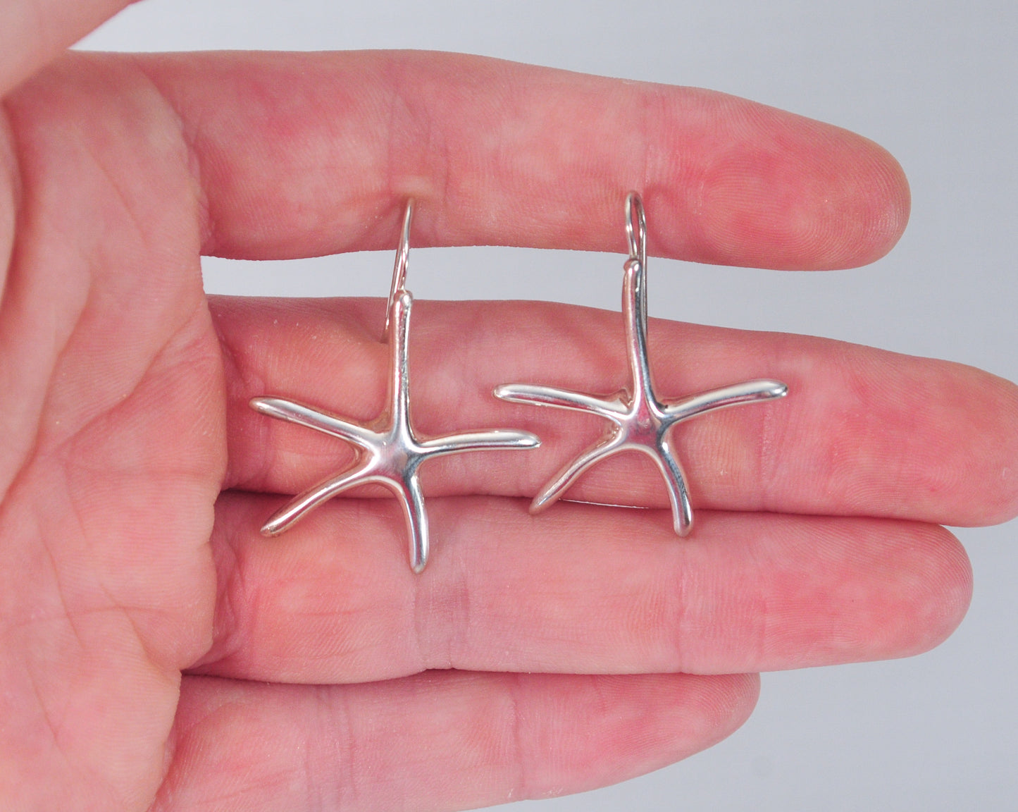 Signed Sterling Silver Starfish Earrings