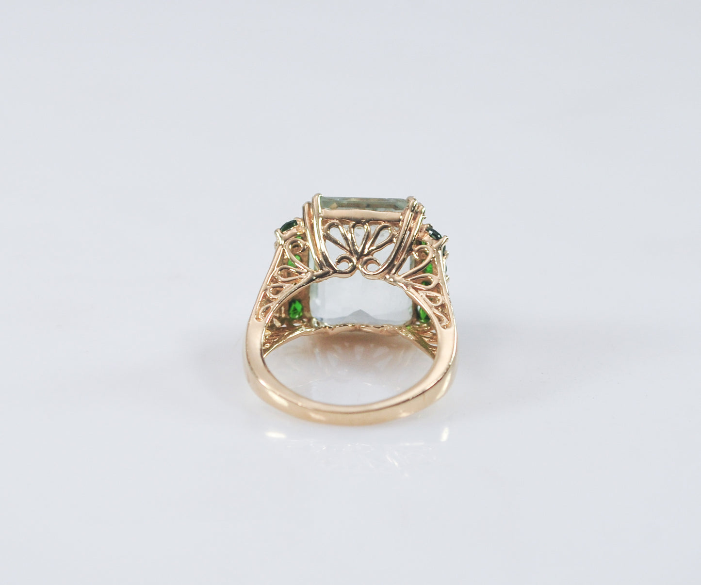 10K Gold Green Amethyst Ring