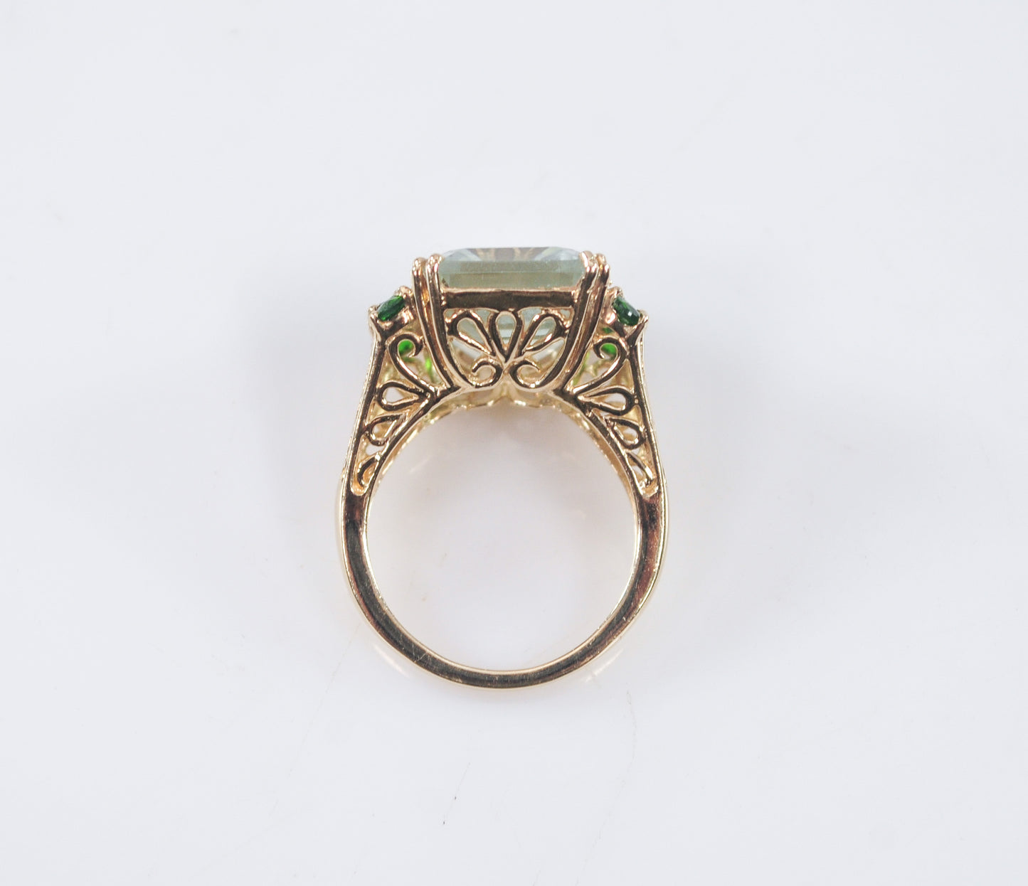 10K Gold Green Amethyst Ring