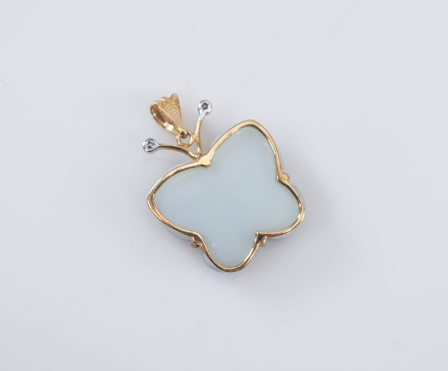 10K Gold Butterly Druzy Pendant