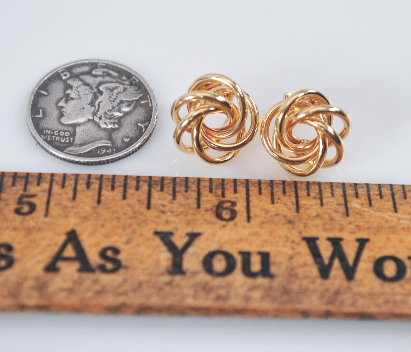 14K Gold Knot Stud Earrings