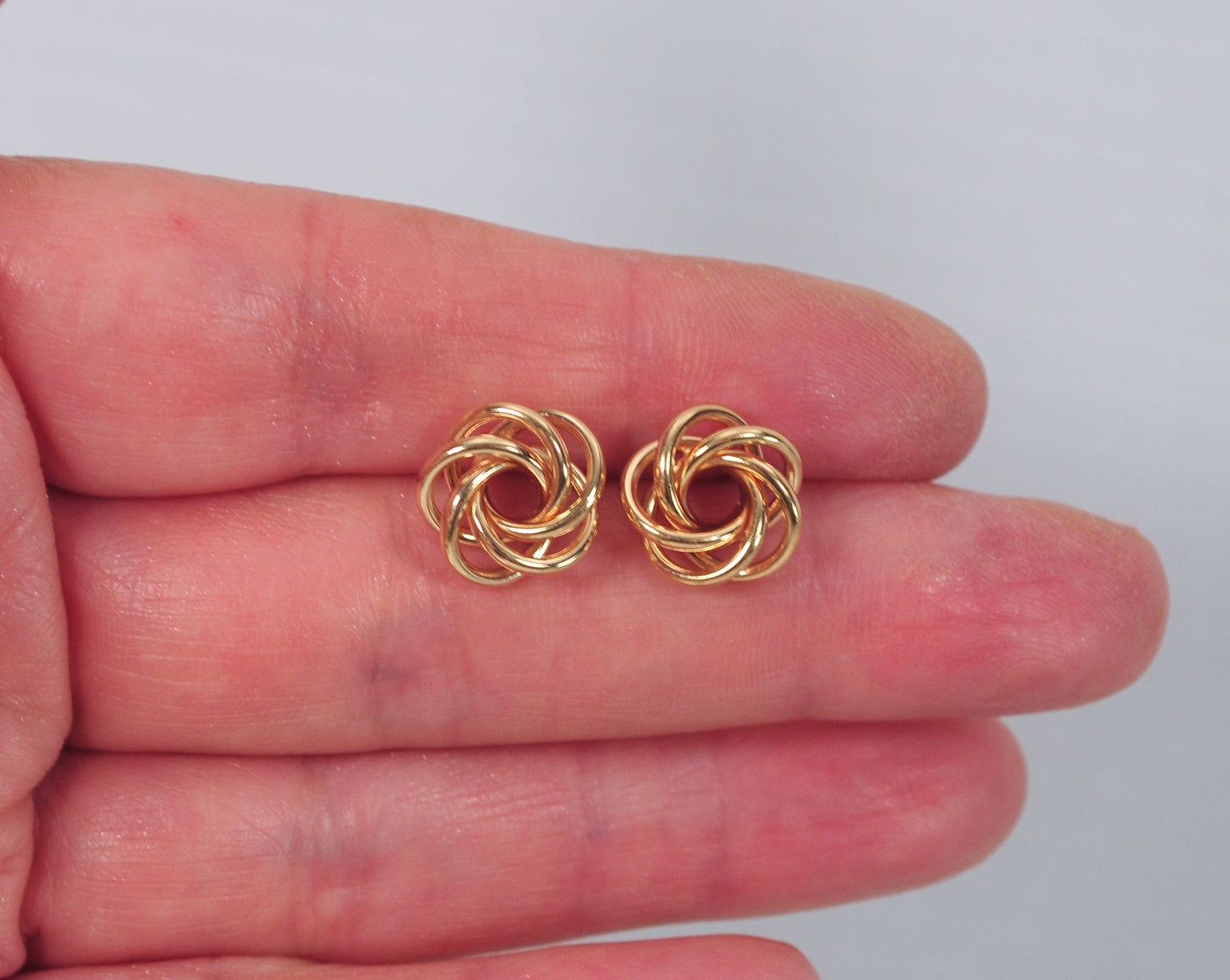 14K Gold Knot Stud Earrings