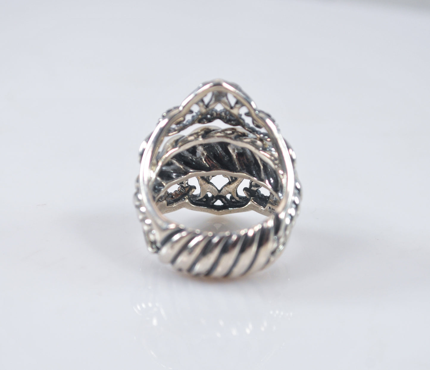 Large Relios Sterling Silver Ring Set