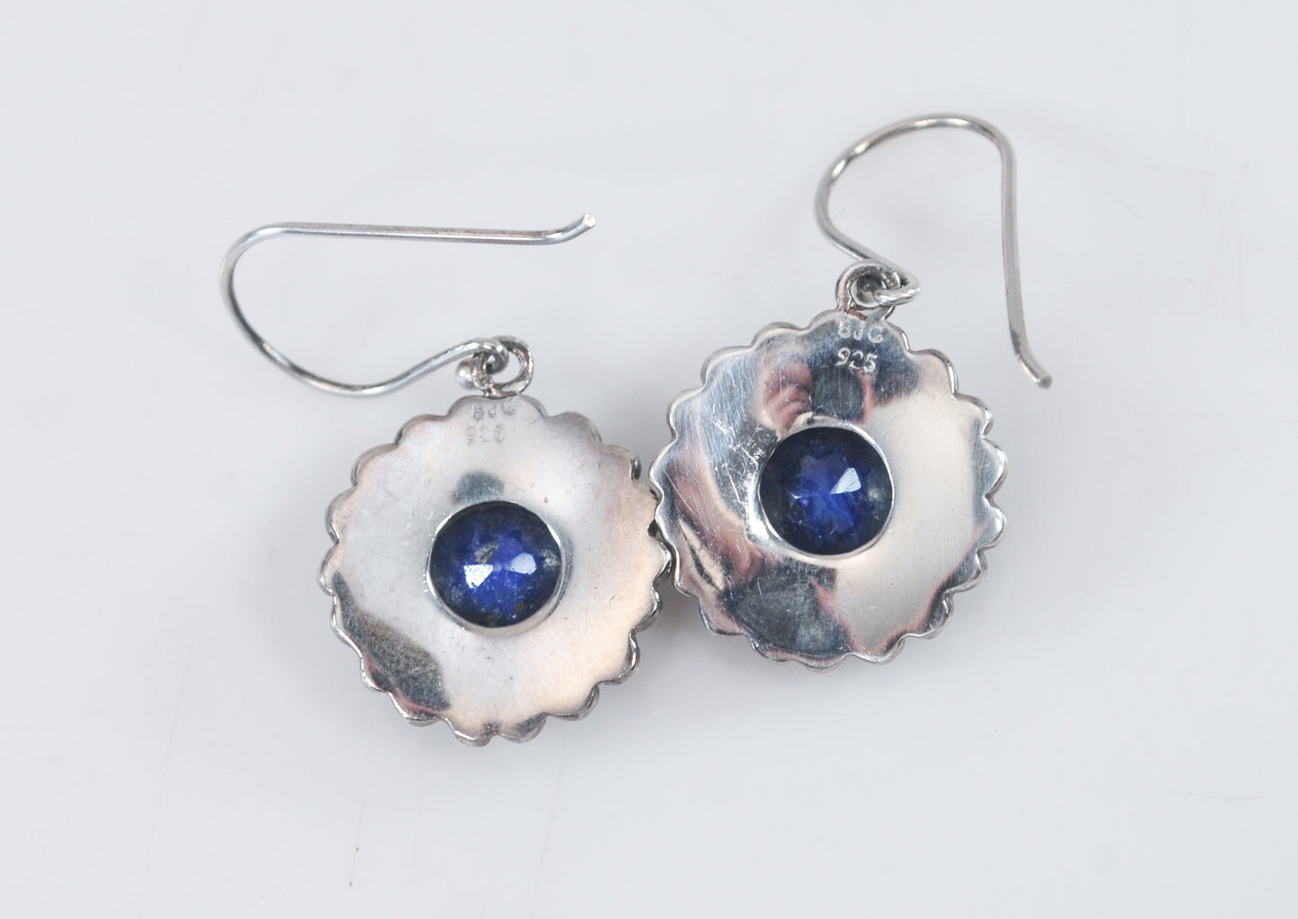 925 India Sterling Silver Natural Sapphire Earrings