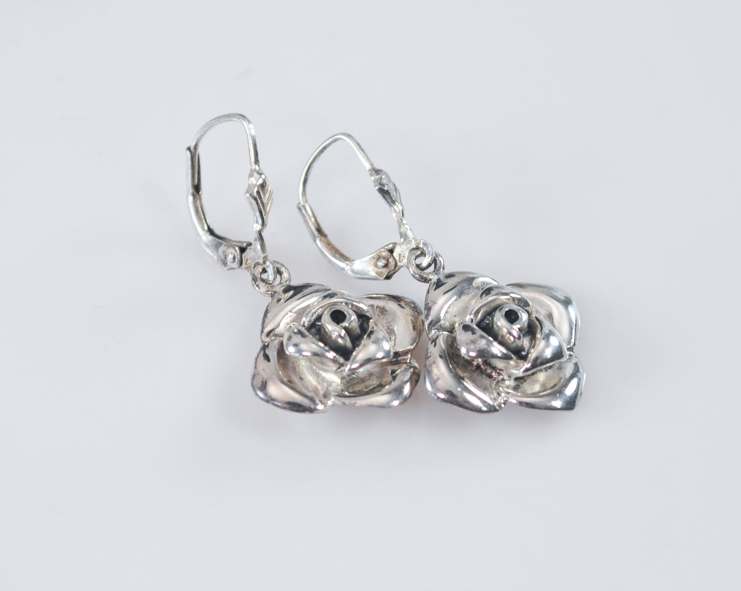 925 Sterling Silver Rose Earrings